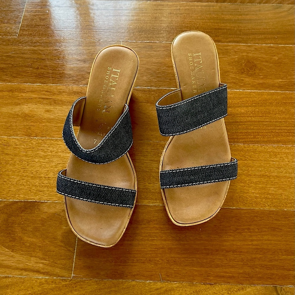 Italian Shoemaker Women Shoes Slippers Sandals Size 71/2